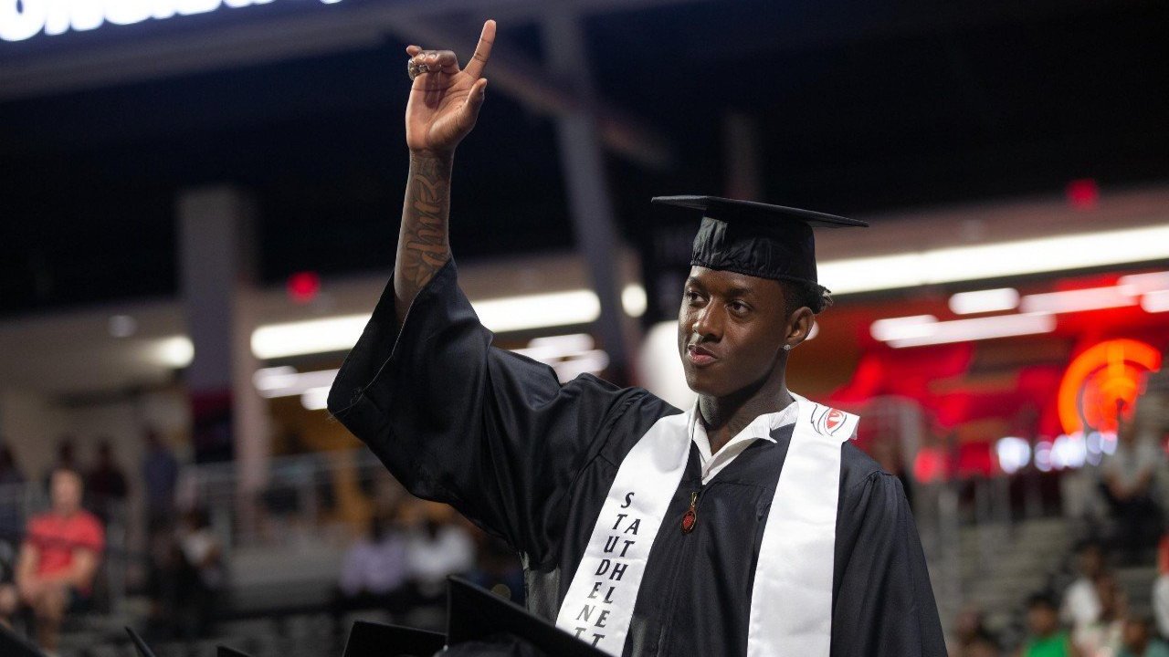 Ahmad “Sauce” Gardner at commencement