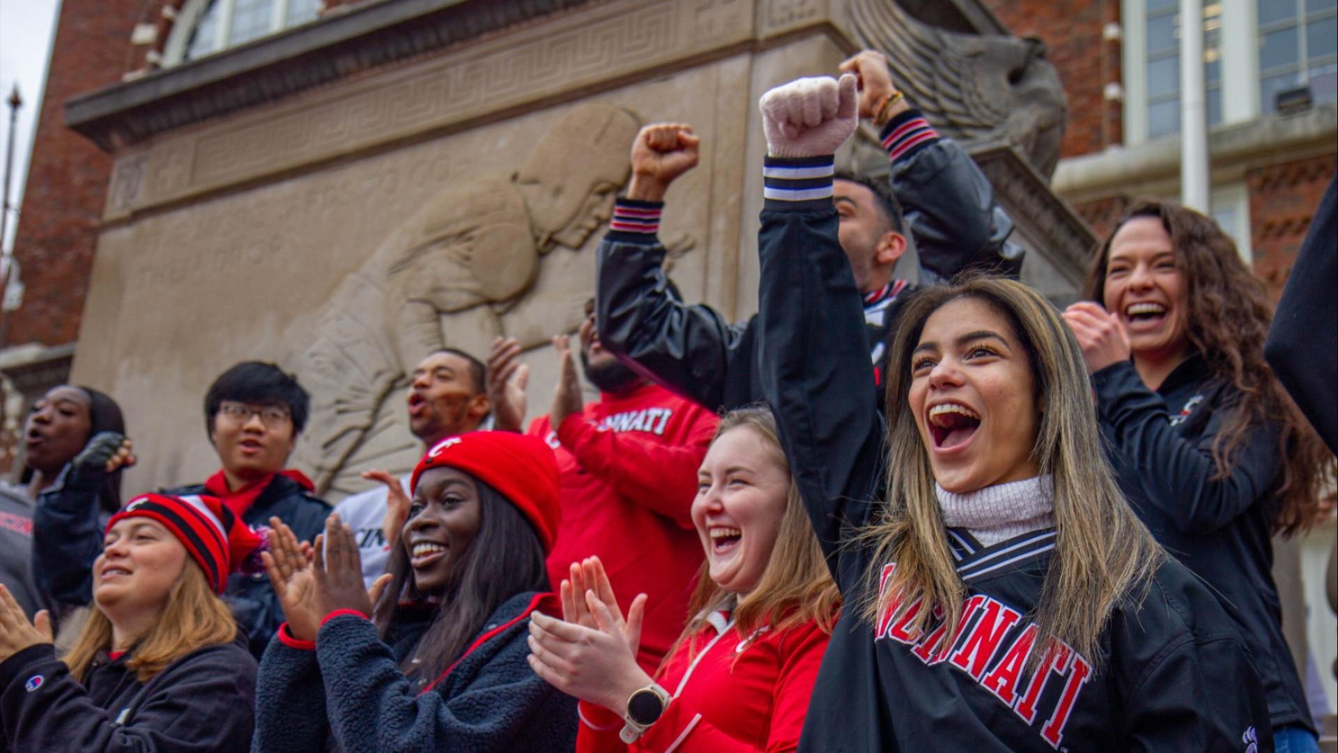 Students cheering