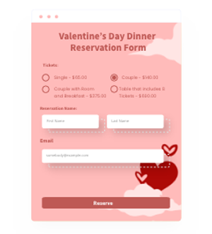 Valentine's Day Dinner Reservation Form