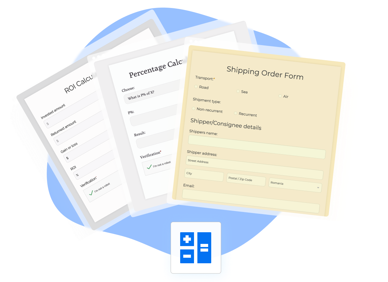 forms with build-in calculations