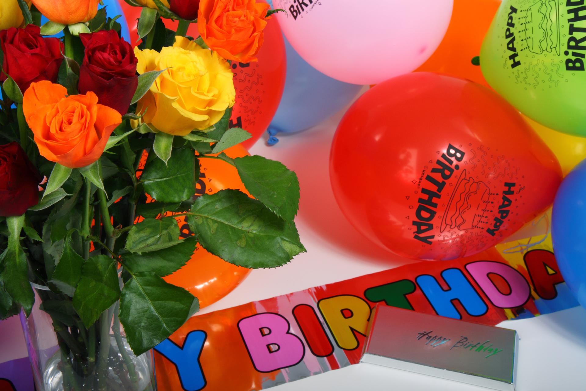 Ballons d'anniversaire - Fleurs