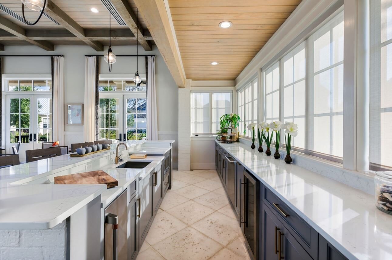The Rouzan Clubhouse kitchen area