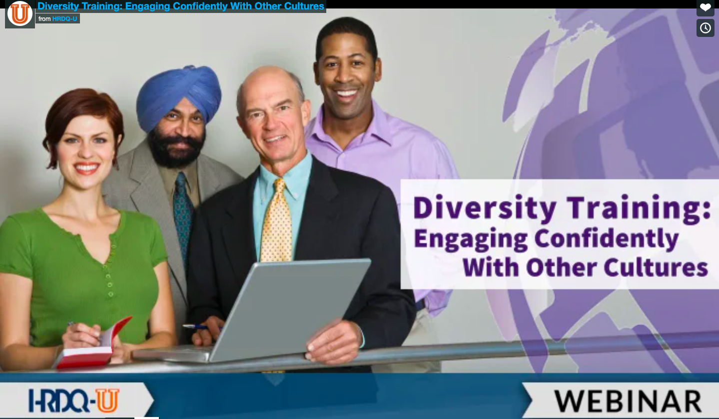 WorkMonger Team Recommendation: Diversity Training: Engaging Confidently with Other Cultures | Webinar