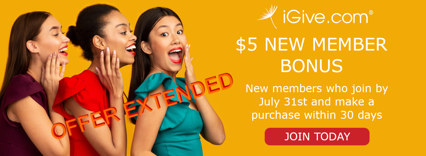 New Member Promo - Three ladies excited about the text ''$5 New Member Bonus Donation''