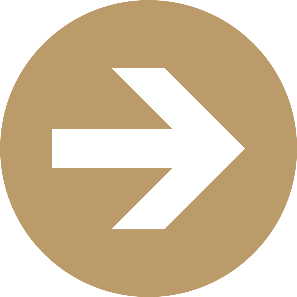 White arrow facing right in gold circle