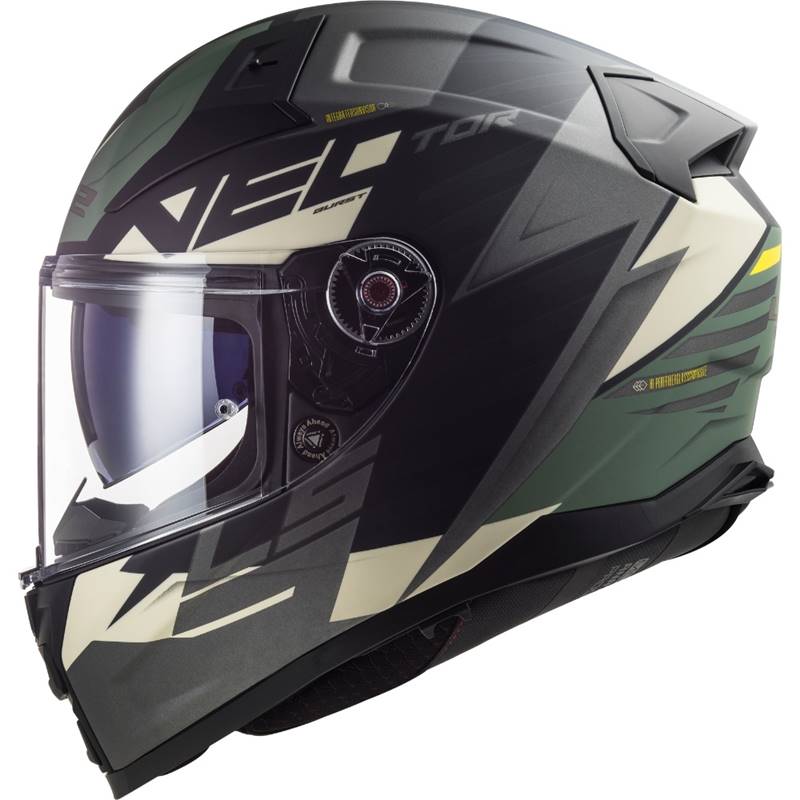 Capacete LS2 Vector 2 FF811 Absolute - Preto/Prata/Verde