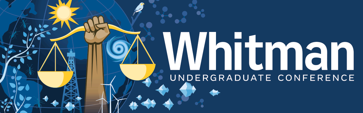 graphic with blue background and text reading Whitman Undergraduate Conference