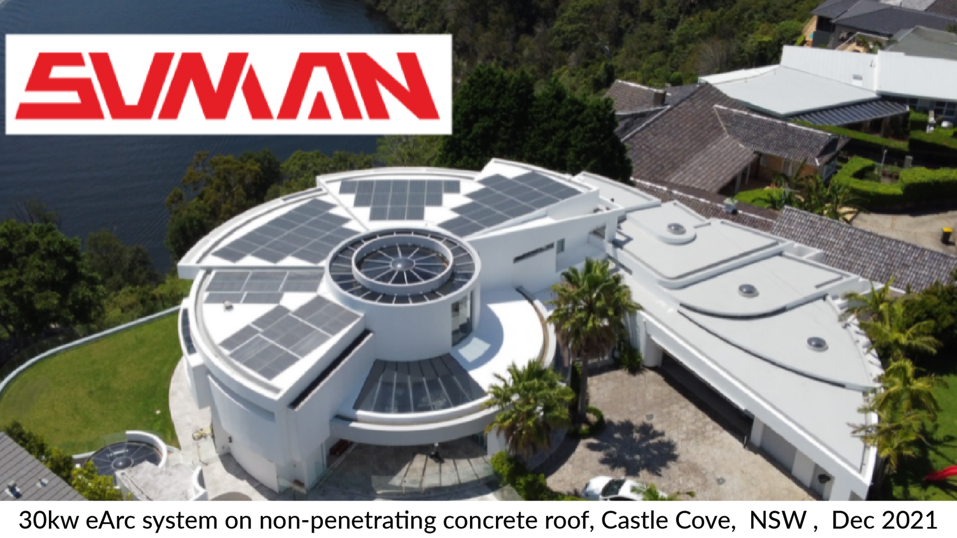 30kw eArc system on non-penetrating concrete roof, Castle Cove,  NSW ,  Dec 2021