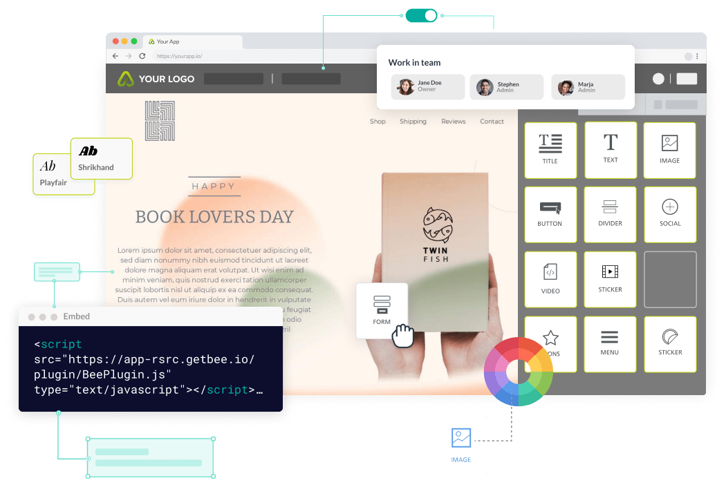 BEE Plugin embeddable email, landing page and popup builder for SaaS