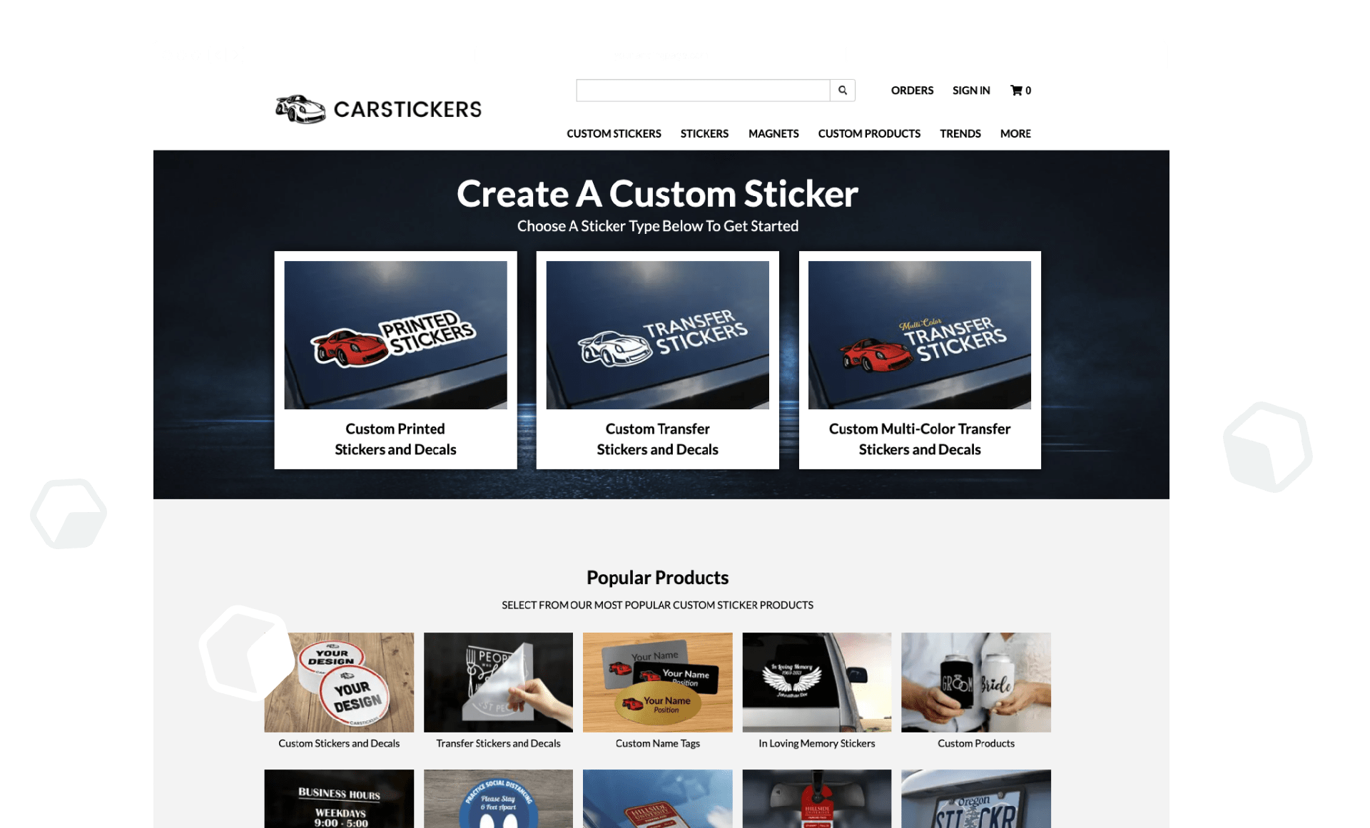 CarStickers website