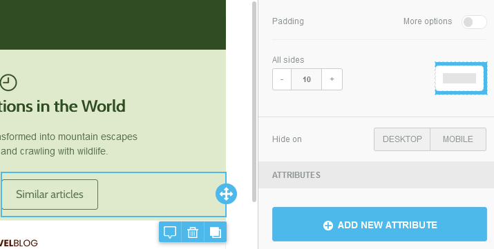 Applying a custom attribute inside BEE