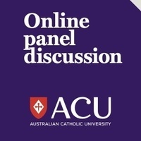 ACU logo and panel discussion text