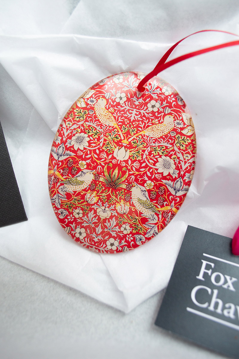 William Morris Strawberry Thief Christmas Tree Decoration