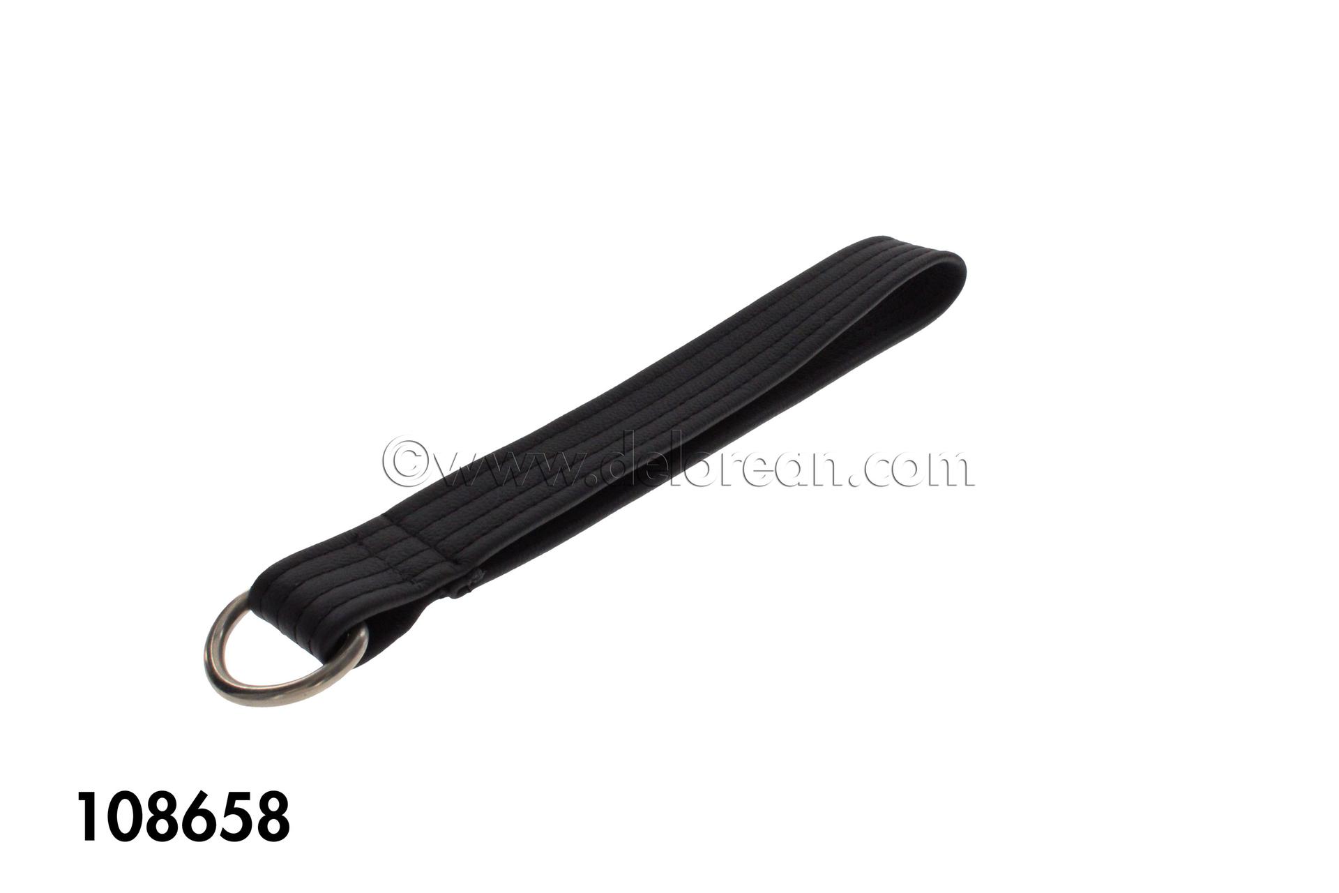 Leather Door Pull Strap W/Ring (Black)
