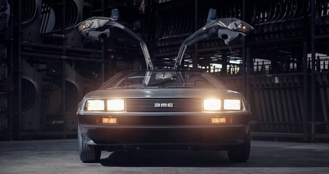 DeLorean Car With Gullwings Up