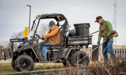 Landmaster AMP UTV in action doing Property Maintenance