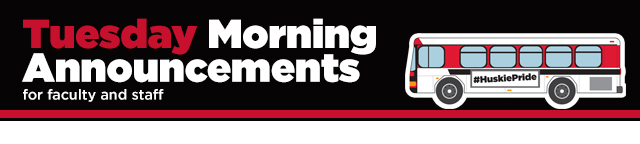 Monday Morning Announcements for faculty and staff.