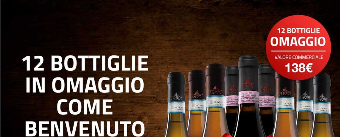 12 bottiglie omaggio valore commerciale 138€ 12 bottiglie omaggio valore commerciale 138€