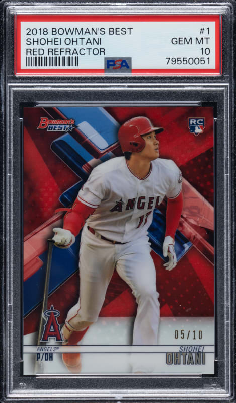 Bowman's Best #1 Shohei Ohtani Rookie Red Refractor #5/10 PSA GEM MINT 10
