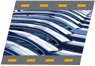 Used cars lined up