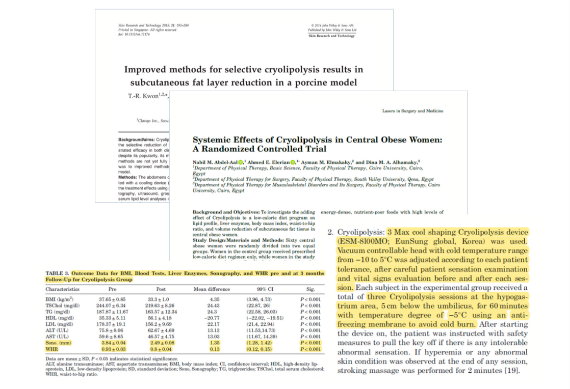 CoolShaping2 clinical studies