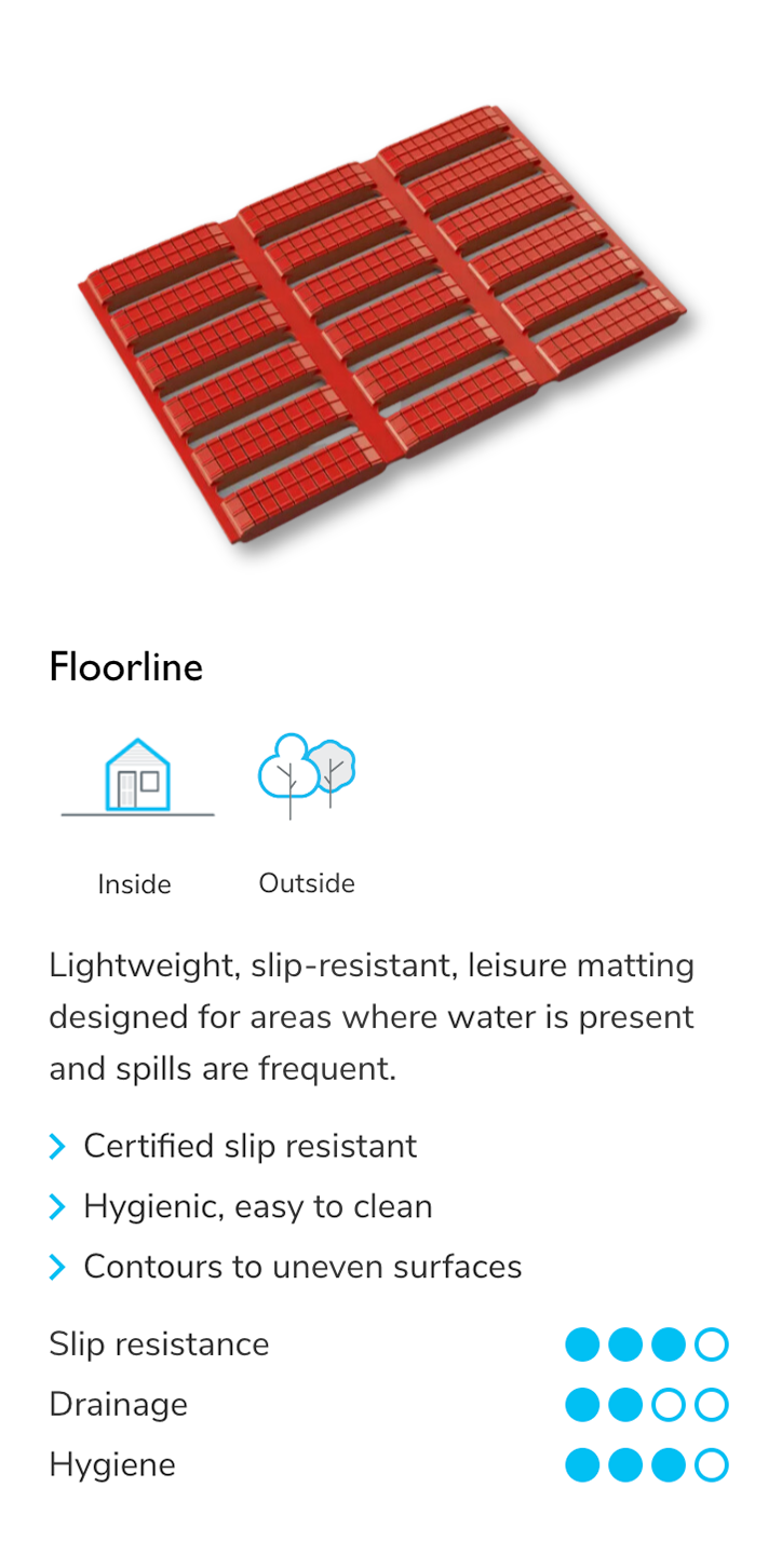 A render of Plastex's Floorline matting.