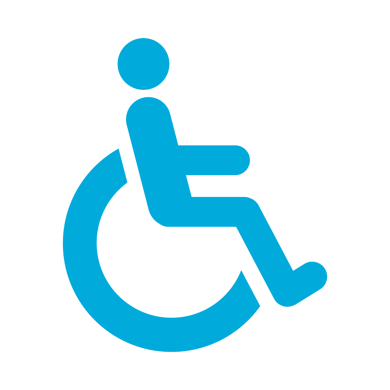 An icon of a person using a wheelchair.