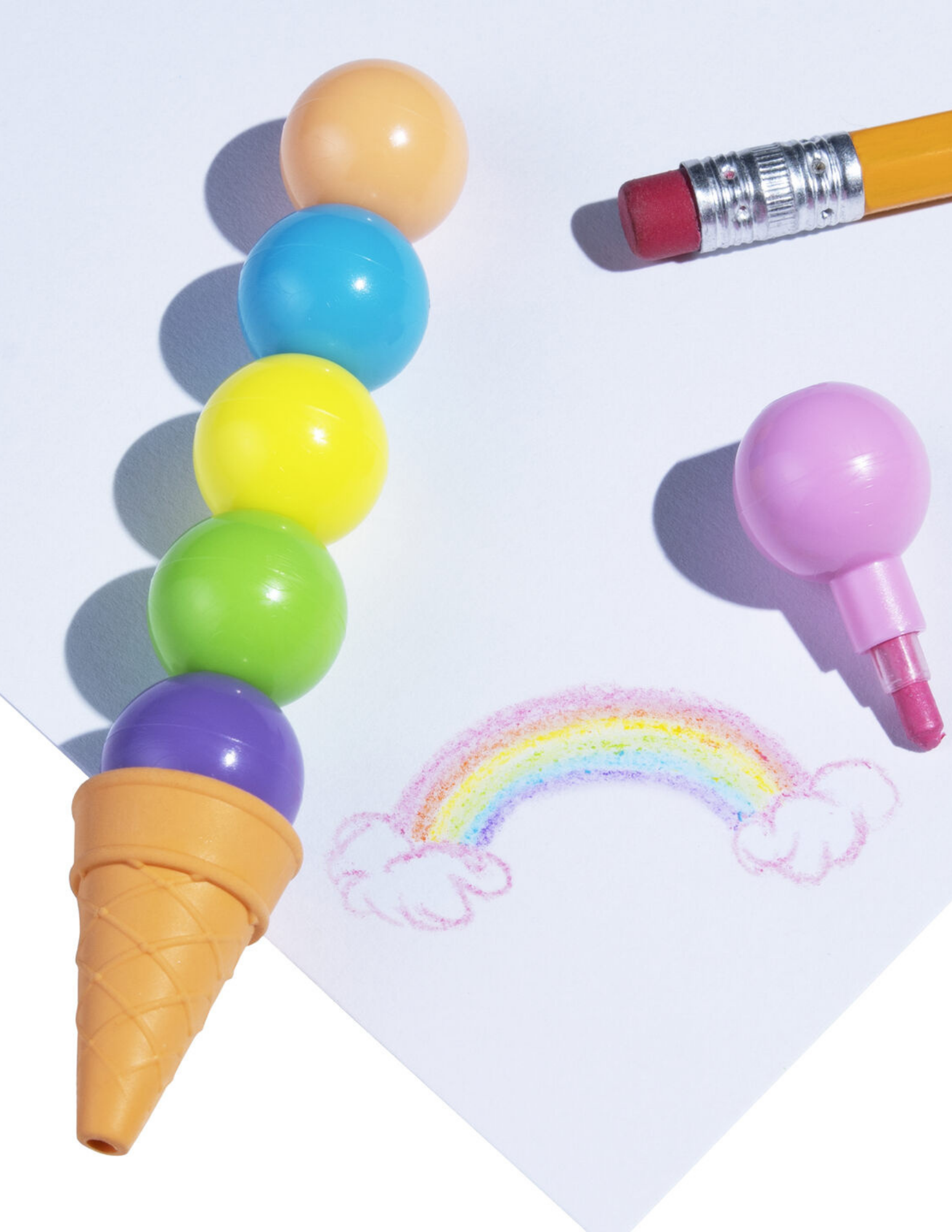 Stackable and Erasable Ice Cream Scoop Crayons