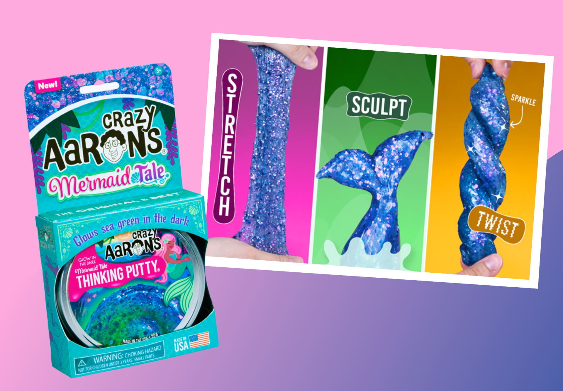 Mermaid Tale Glow in the Dark Thinking Putty!