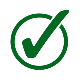a green check mark in a circle