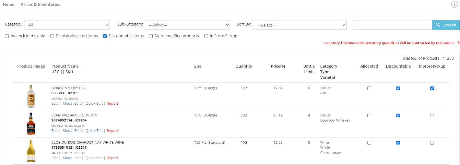 Limited availability screenshot