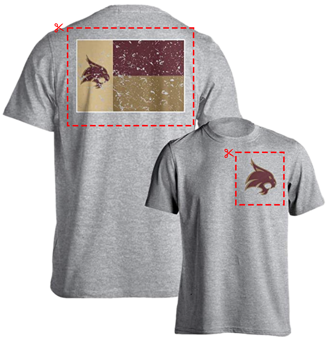Image of how to cut shirt for shipping