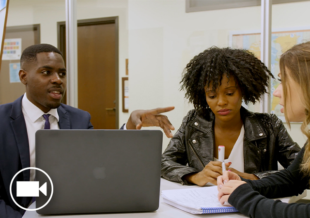 Image of Kroc School students in the ideation lab