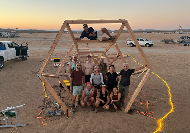 Image of USD Art Builds team at Everywhen in Mojave Desert