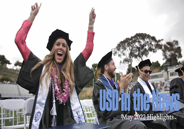 Members of the Class of 2022 celebrate at commencement