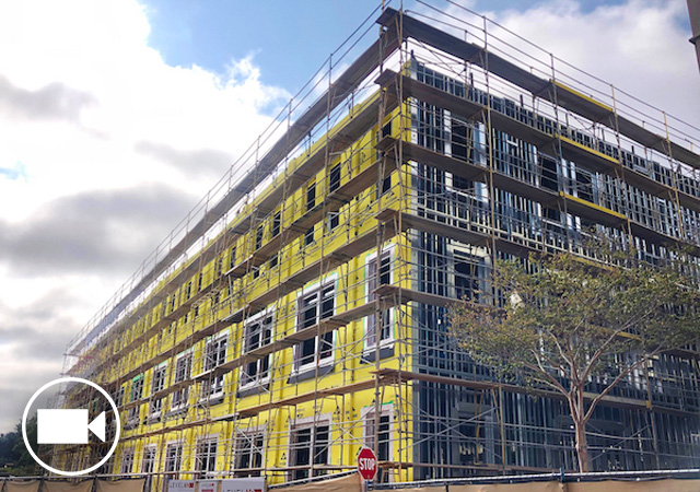 Construction on the new KCBE building on campus