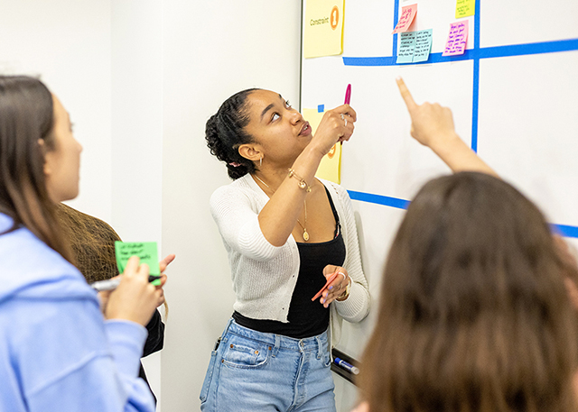 Design Lab students engage in the classroom. 
