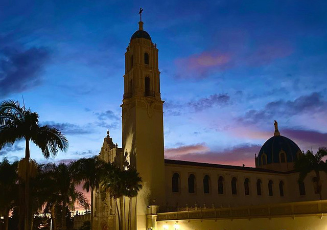 Photo of campus at sunset