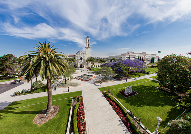 Campus image looking at The Immaculata