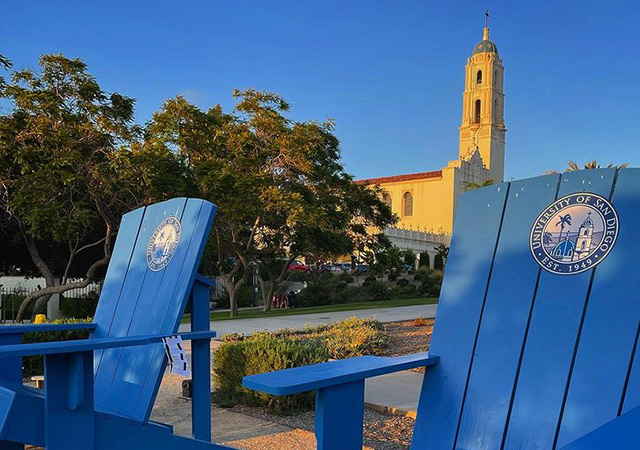 Photo of campus at sunset