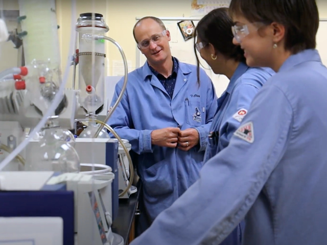 Students in the lab with Professor Clark