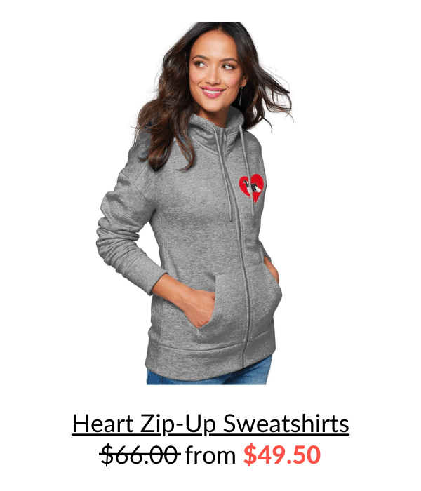 Shop Heart Zip-Up Sweatshirts