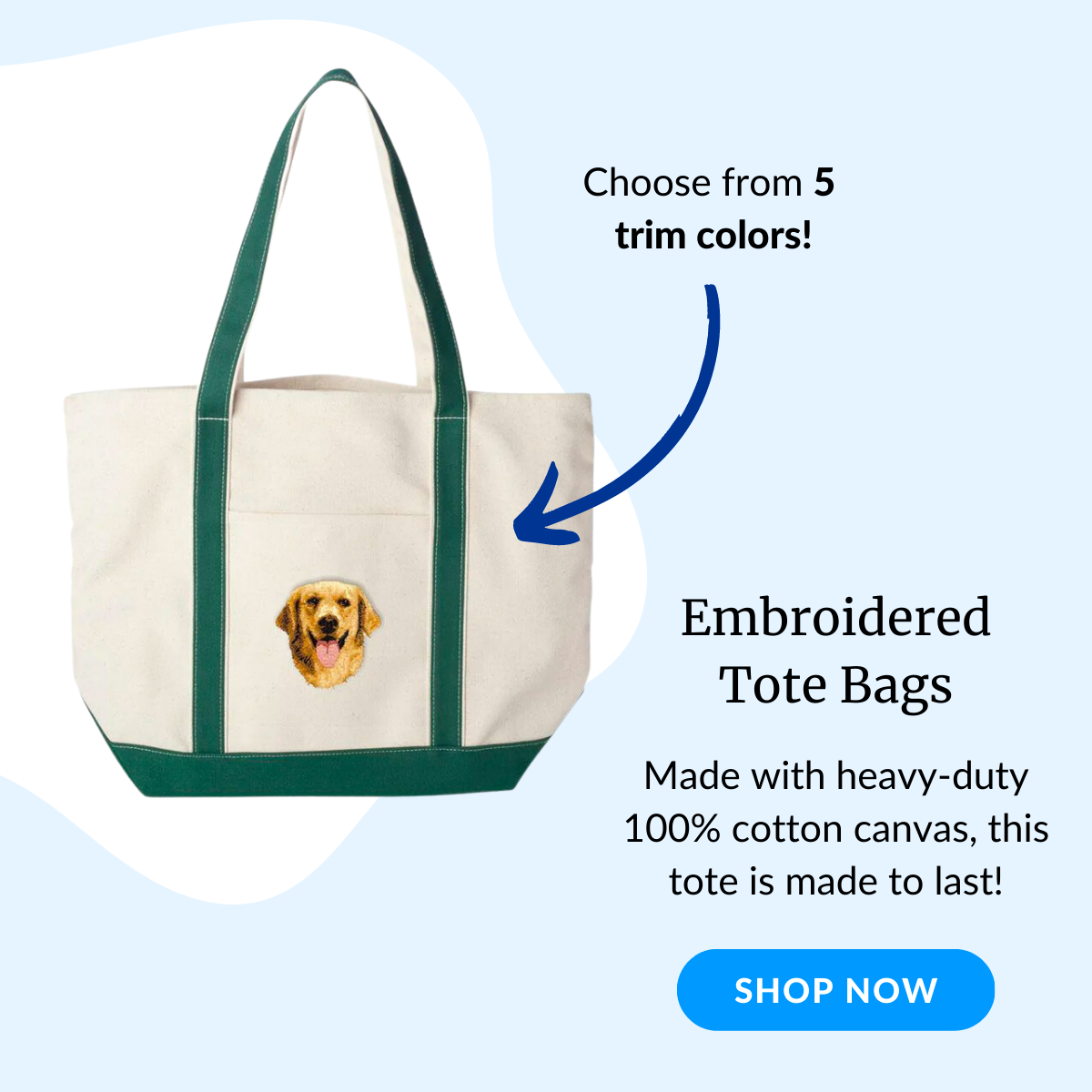 Shop Embroidered Tote Bags