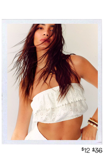 broderie frill lace trim bandeau top