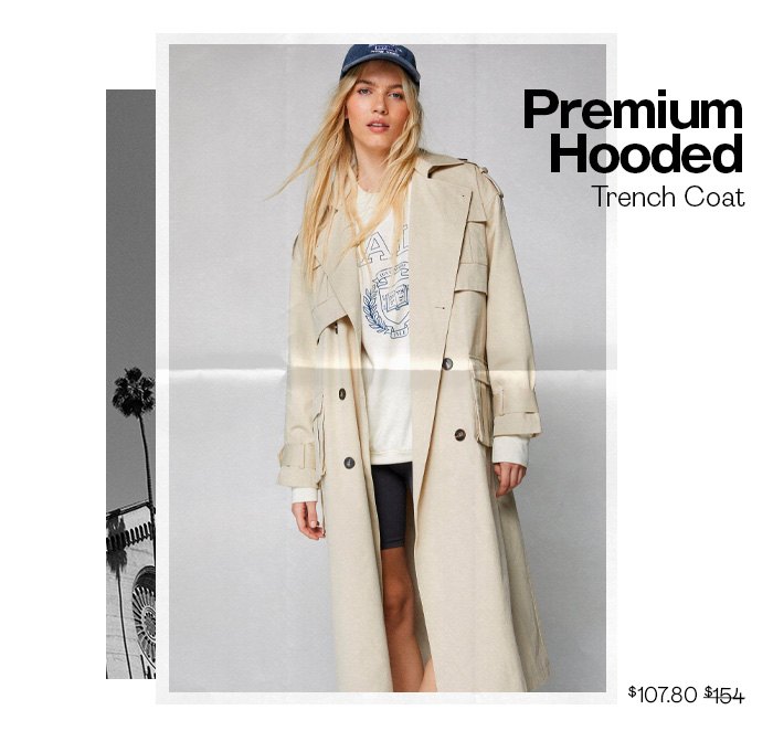 premium hooded trench coat