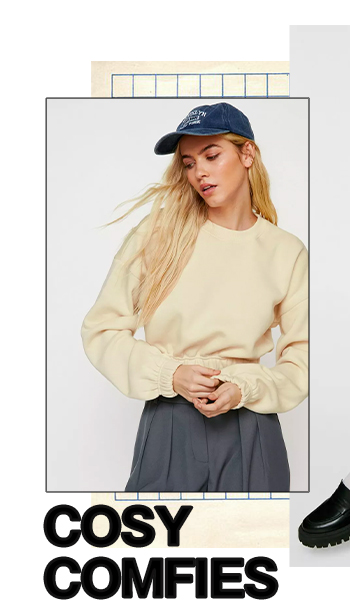 cropped elastic hem sweatshirt