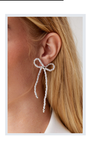 Pearl Bow Oversized Bow Earrings