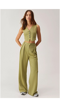 Tailored Pleat Detail Straight Leg Trouser