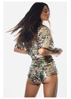 Sequin High Waisted Booty Shorts