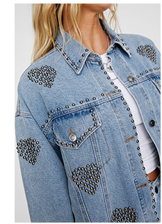 Heart Studded Denim Jacket